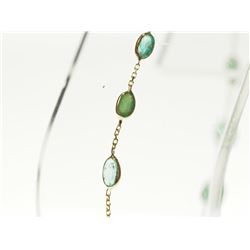 #20-14KT GOLD EMERALD (3.4CT) BRACELET