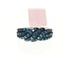 Image 1 : #21-STERLING SILVER RHODIUM PLATED BLUE DIAMOND (0.53CT) RING