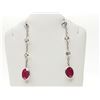Image 1 : #23-14KT WHITE GOLD RUBY (2.3CT) AND WHITE SAPPHIRE (0.44CT) EARRINGS