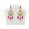Image 1 : #31-14KT GOLD RUBY BEAD (7.1CT) EARRINGS
