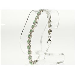 #32-STERLING SILVER EMERALD (4.75CT) BRACELET