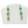 Image 1 : #33-14KT GOLD EMERALD (3.5CT) AND DIAMOND (0.2CT) EARRINGS