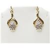 Image 1 : #34-STERLING SILVER GOLD PLATED DIAMOND EARRINGS
