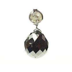 #35-14KT GOLD BLACK DIAMOND (3.6CT) AND WHITE DIAMOND (0.2CT) PENDANT