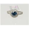 Image 1 : #40-14KT WHITE GOLD BLUE DIAMOND (1.03CT, ALONG WITH 24 SUROUNDING