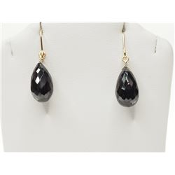 #44-14KT GOLD ONYX EARRINGS