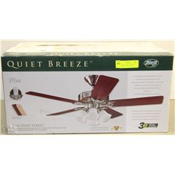 BRAND NEW QUIET  BREEZE 52" BRUSHED NICKEL CEILING