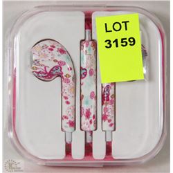 NEW EARBUD HEADPHONES FOR USE WITH ANY DEVICE