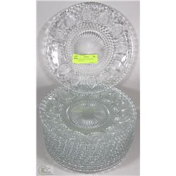 STACK OF VINTAGE PINEAPPLE ROSE PLATES