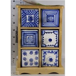 NEW JASKETS WOOD & PORCELAIN ORGANIZING CHEST