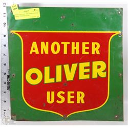 RARE VINTAGE "ANOTHER OLIVER USER" EMBOSSED TIN
