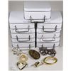 Image 1 : SEVEN SUITCASE JEWELRY BOXES WITH BROOCHES