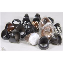 BAG OF WOOD FASHION RINGS