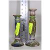 Image 1 : SET OF 2 DECO ART CANDLE HOLDERS 9"&7" TALL
