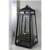 Image 1 : LARGE WROUGHT IRON OUTDOOR CANDLE LANTERN - 15"
