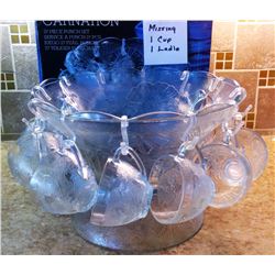 GLASS 25 PIECE PUNCH BOWL SET