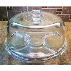 LARGE GLASS DOMED CAKE SERVER/SAVER