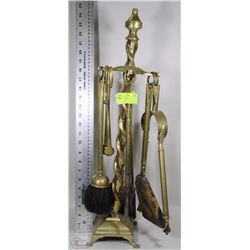BRASS FIREPLACE TOOL SET