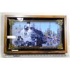 Image 1 : 13 X 21 FRAMED TRAIN ENGINE CLOCK