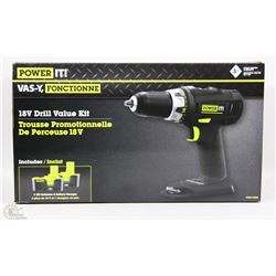 POWER-IT 18V CORDLESS DRILL VALUE KIT