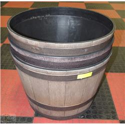 LARGE BARREL STYLE PLANTER X3