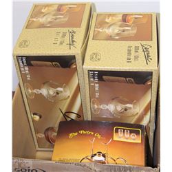 BOX WITH 2  NEW 6 PACKS BRANDY GLASSES AND NEW