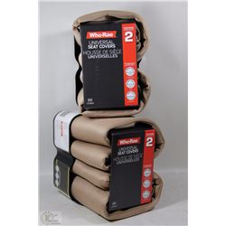 CASE OF TWO TAN COLOURED SEAT COVERS