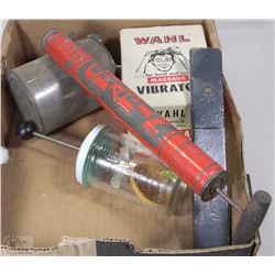 LOT OF VINTAGE ITEMS INCLUDING ANDROCK CHOPPER,