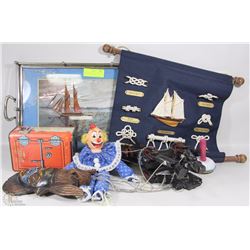 LOT OF VINTAGE & COLLECTIBLES INCLUDING SAIL SHIP