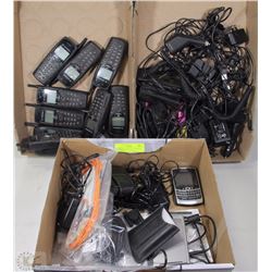 THREE TRAYS OF CELL PHONES & ACCESSORIES INCLUDING