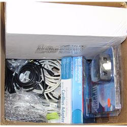 BOX WITH ASSORTED TELEPHONE CABLES,COMPUTER
