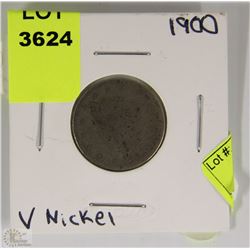 1900 US V 5 CENT COIN