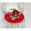 Image 1 : #16)NATURAL AMBER .925 SILVER RING SIZE 8