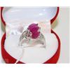 Image 1 : #5)NATURAL RUBY ENHANCED.925 SILVER RING SIZE 5.5