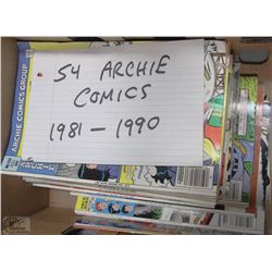 LOT OF 54 ARCHIE COMICS RANGING FROM 1981-1990