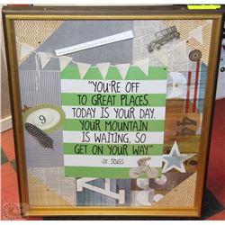 VINTAGE SHADOWBOX WITH DR. SEUSS PIC