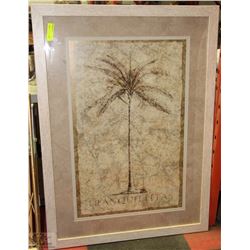 LARGE FRAMED PALM TREE PICTURE