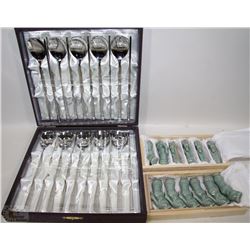 FORMAL SET OF CHOPSTICKS, SPOONS AND CERAMIC