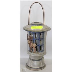 POTTERY CANDLE  LAMP WITH A MOOSE