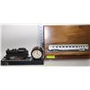 Image 1 : TRAIN WOOD WALL PLAQUE DISPLAY WITH QUARTZ CLOCK