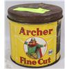 Image 1 : ARCHER FINE CUT 60 CENT  TOBACCO TIN BY W.C.