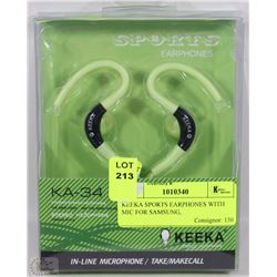 KEEKA SPORTS EARPHONES WITH MIC FOR SAMSUNG,
