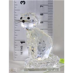CRYSTAL CAT FIGURINE ORNAMENT