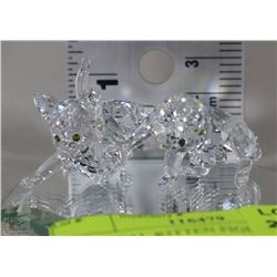 2 CRYSTAL KITTEN FIGURES