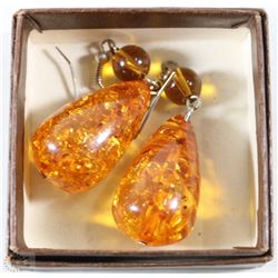 VINTAGE AMBER DROP EARRINGS