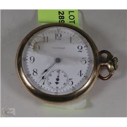 ANTIQUE GOLD PLATED POCKET WATCH BY WALTHAM