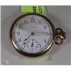 Image 1 : ANTIQUE GOLD PLATED POCKET WATCH BY WALTHAM