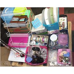 PALLET OF ASSORTED CRAFT SUPPLIES, ACCESSORIES