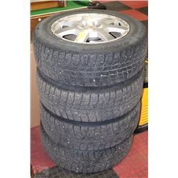 SET OF FOUR MICHELIN 205/65R16 WINTER TIRES ON