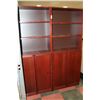 Image 1 : PAIR OF WOOD 2 DOOR CABINET/SHELVES